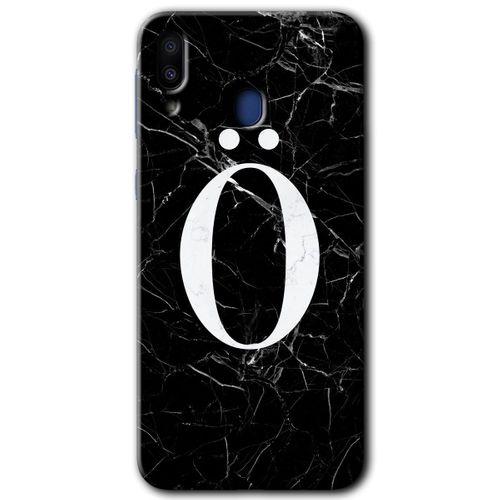 Samsung Galaxy M10s HD Baskılı Kılıf + 9D Tam Ekran Koruyucu - Siyah Mermer Desenli Ö Harfi