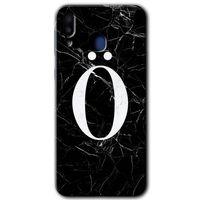 Samsung Galaxy M10s HD Baskılı Kılıf + 9D Tam Ekran Koruyucu - Siyah Mermer Desenli Ö Harfi