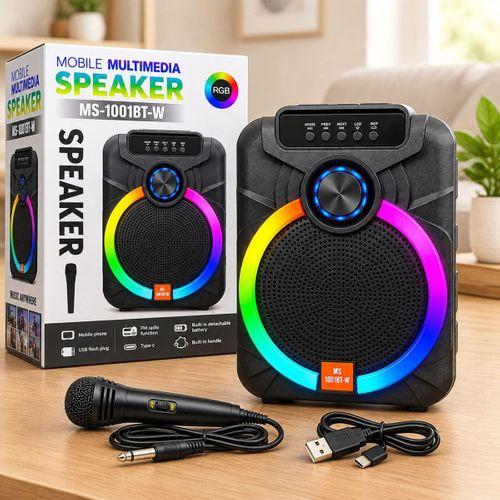 10" Karaoke Bluetooth Hoparlör (Mikrofonlu, Şarjlı, RGB)