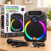 10" Karaoke Bluetooth Hoparlör (Mikrofonlu, Şarjlı, RGB)