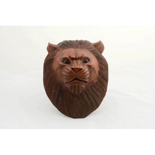 Maun Ağacı El Yapımı Dekoratif Aslan Büstü