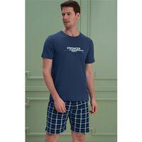 Erkek Yazılı Kısa Kollu Şortlu Pijama Takım - 1202 - OVR - SLP