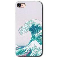 iPhone SE 2020 Kılıf Baskılı Kapak - Dalga +Tam Ekran Koruyucu