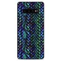 Samsung Galaxy S10 Plus Kılıf Dragons (1) Kılıfı Ejderha Pulları Rainbow