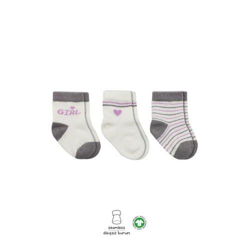 Bistyle Bistyle 3'Lü Penye Boy And Girl Soket Çorap BS10114 Gri
