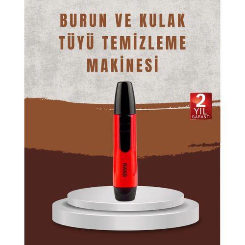 Raks Leo Burun Kulak Tüy Alma Makinesi 45 Dk Şarj Süreli Kırmızı