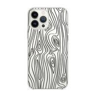 iPhone 13 Pro Max Uyumlu Wooden Pattern Premium Silikonlu Şeffaf Kılıf