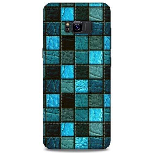 Samsung Galaxy S8 Plus Kılıf Patchwork (27) Tasarımlı Kılıf Turkuaz Siyah