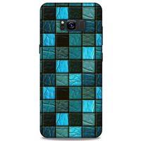 Samsung Galaxy S8 Plus Kılıf Patchwork (27) Tasarımlı Kılıf Turkuaz Siyah