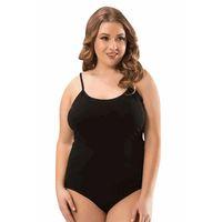 Battal Beden İp Askılı Kadın Çıtçıtlı Body Siyah