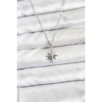 316L Çelik Zincir Gümüş Renk Kutup Yıldızı Model Kadın Kolye