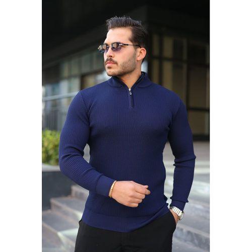 Erkek Balıkçı Zip Yaka Uzun Kollu Triko