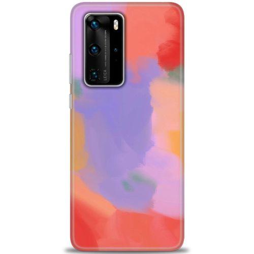 Huawei P40 Pro Kılıf HD Baskılı Kılıf - Kırmızı + Tam Ekran Koruyucu