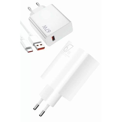Beyaz Ultra Plus Hızlı Şarj Seti Şarj Adaptörü Ve Kablosu 67w