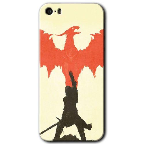 iPhone 5s HD Baskılı Kılıf + 9D Tam Ekran Koruyucu - Dragon Hunter 1