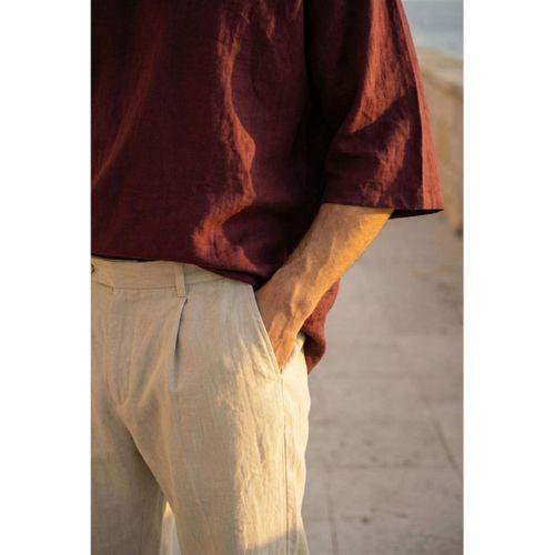 Castiel Bisiklet Yaka Fakir Kol Oversize Kısa Kol T-shirt - Bordo