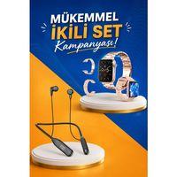 Kablolu Bluetooth Kulaklık Ve Kadınlara Özel Bileklik Hediyeli Yeni Nesil Akıllı Saat 3 Kordonlu