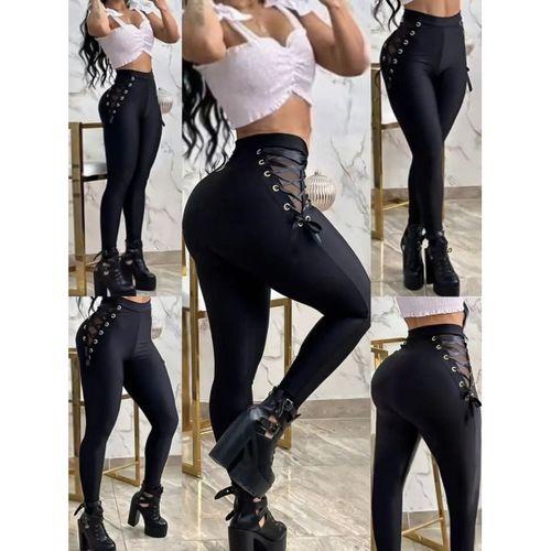 Kadın Yüksek Bel çapraz Bağcıklı Tül Detaylı Dalgıç Tayt