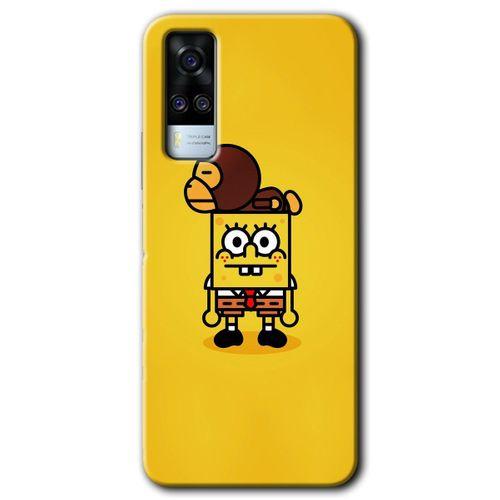 Vivo Y53s HD Baskılı Kılıf + 9D Tam Ekran Koruyucu - Sünger Bob