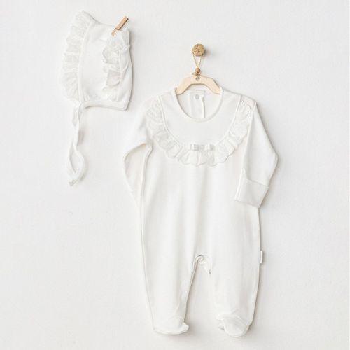 Andywawa Andywawa AC24504 Petit Love Bebek Tulum Takım Ekru