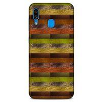 Samsung Galaxy A30 Kılıf Patchwork (48) Bumper Kılıf Kahve Yeşil