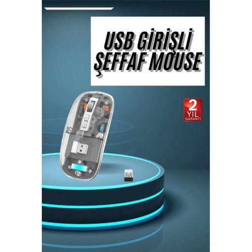 Kablosuz Mouse Fare Şarjlı Bluetooth Wireless Çift Modlu Sessiz