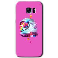 Galaxy S7 Edge Kılıf HD Desen Baskılı Arka Kapak - Uzay Başlığı + Kırılmaz Cam