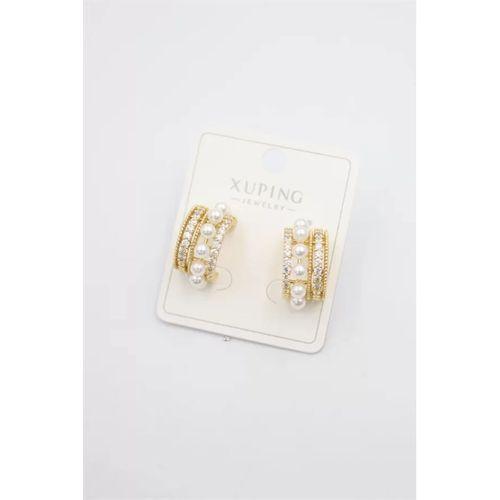 İncili Halka Küpe - Altın