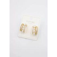 İncili Halka Küpe - Altın