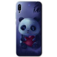 Huawei Y6 2019 Kılıf HD Desen Baskılı Arka Kapak + Temperli Cam - Bebek Panda