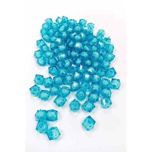 Küp Boncuk İçten Boncuklu Bileklik Çanta Boncuğu 10 mm 50 gr Gök Mavi - BNC449