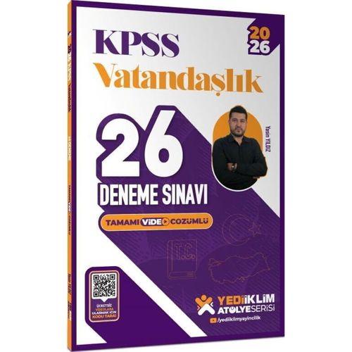 2026 KPSS Vatandaşlık Tamamı Video Çözümlü 26 Deneme Sınavı Yediiklim Yayınları