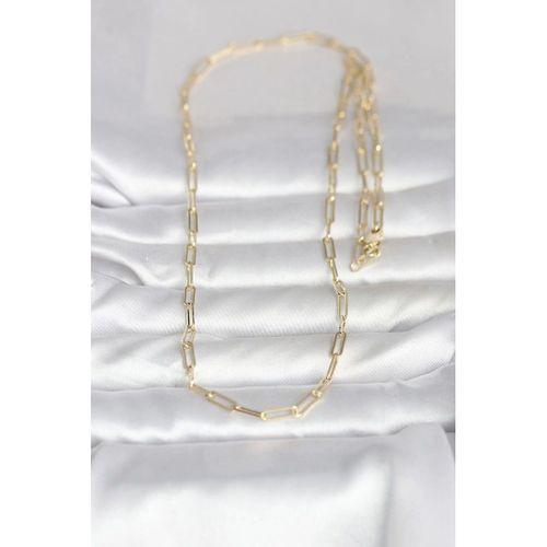 CM 14K Gold Renk Ataç Zincirli Model 60 cm Kadın Kolye