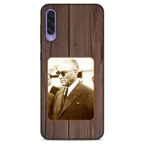 Samsung Galaxy A50s Kılıf Atatürk (28) Arka Kapak Kahve Tahta