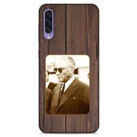 Samsung Galaxy A50s Kılıf Atatürk (28) Arka Kapak Kahve Tahta