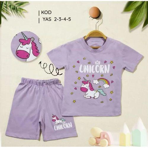 2/5 Yaş Unicorn Baskılı Çocuk Takımı