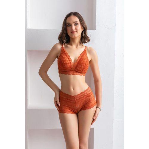 Bralet Sütyen Boxer Takım Kiremit