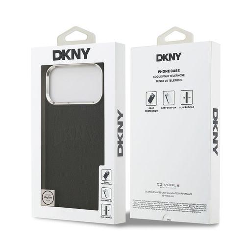 Apple iPhone 17 Pro Max Kılıf DKNY Orjinal Lisanslı M-safe Şarj Özellikli PU Deri Kabartmalı Kapak