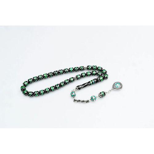 Oltu Taşı ve Galalith Çeşmi Bülbül İşlemeli Tespih