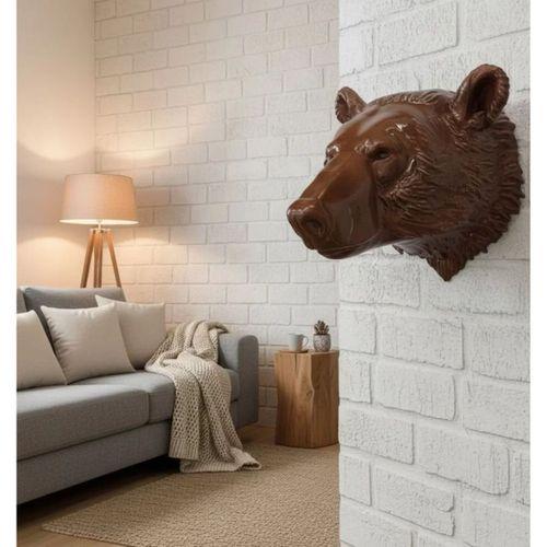 Ayı Başı Duvar Dekoru Modern Asılabilir Heykel 25x19 Cm