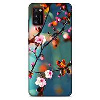 Lopard Samsung Galaxy A41 Uyumlu Kılıf Bahar (45) Liquid Air Kılıf Beyaz Pembe Çiçek