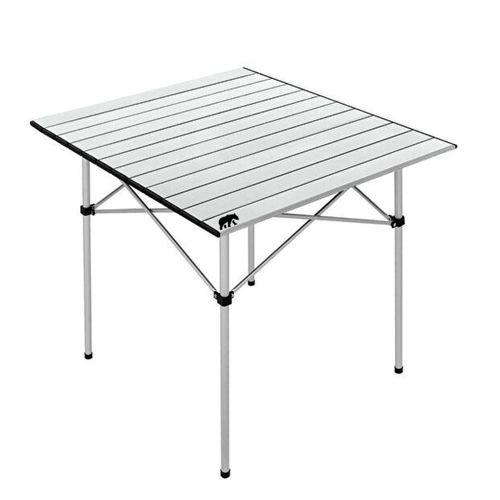 Kamp Ayısı® Katlanabilir Alüminyum XL Kamp Masası, Taşıma Çantalı, Gri