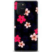 Samsung Galaxy A91 / S10 Lite Kılıf HD Baskılı Kılıf - Pembe Mavi Çiçekler + Tam Ekran Koruyucu