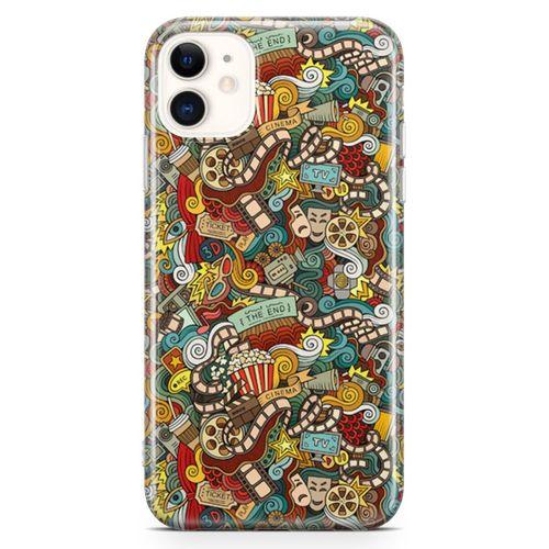 Apple iPhone 11 Kılıf Doodle Yeni Filmler Arka Kapak Koruma Desenli Full Koruyucu