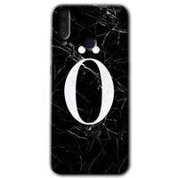 Potkal Hediye Fabrikası General Mobile GM 10 HD Baskılı Kılıf + 9D Tam Ekran Koruyucu - Siyah Mermer Desenli Ö Harfi