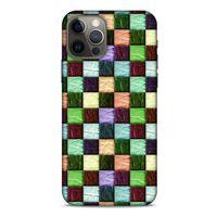 Apple iPhone 12 Pro Kılıf Patchwork (6) Silikon Kılıf Su Yeşili