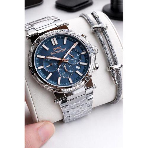 Slazenger İtalyan Tasarım Bileklik Hediyeli 2 Yıl Garantili 10 Atm Çelik Erkek Kol Saat ESL.2603.390