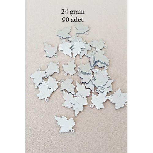 Oya Abiye Bileklik Kolye Pleksi Metalik Plastik Pul Gümüş Renk 24 gram 90 adet - BNC592