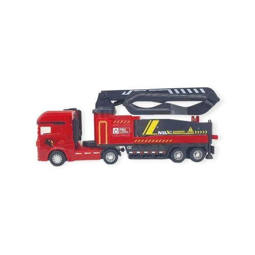 Metal İtfaiye Arabası - Söndürme Vinçli 26cm - 706-43