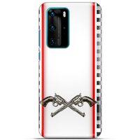 Lopard Huawei P40 Pro Uyumlu Kılıf Tattoo's (28) Arka Kapak Tabanca Sövmesi